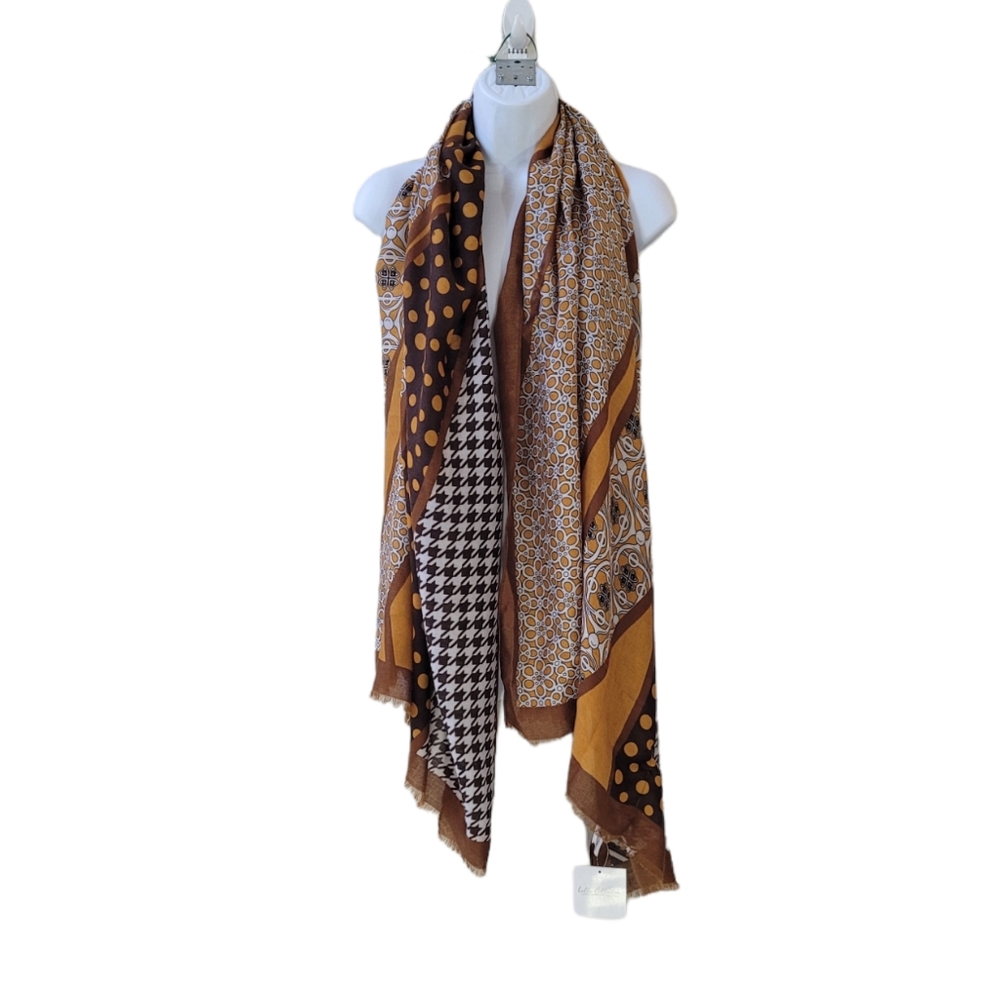 LULLA COLLECTION by Bindya Houndstooth Multiprint Scarf One Size